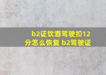 b2证饮酒驾驶扣12分怎么恢复 b2驾驶证